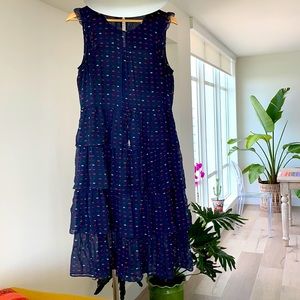 JCREW Tiered Chiffon Dress in cute kiss print